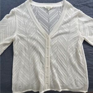 Aventura White and Gray Knit Sweater